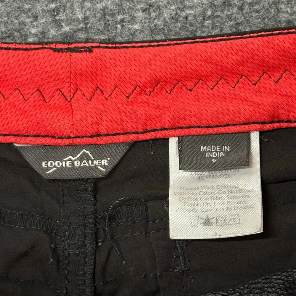 Eddie Bauer Capri Pants Womens Size 6 Black Hiking Outdoor Stretch Lightweight